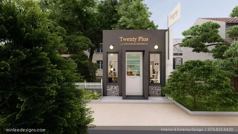 3D visualisation: Front entrance of a boutique shop