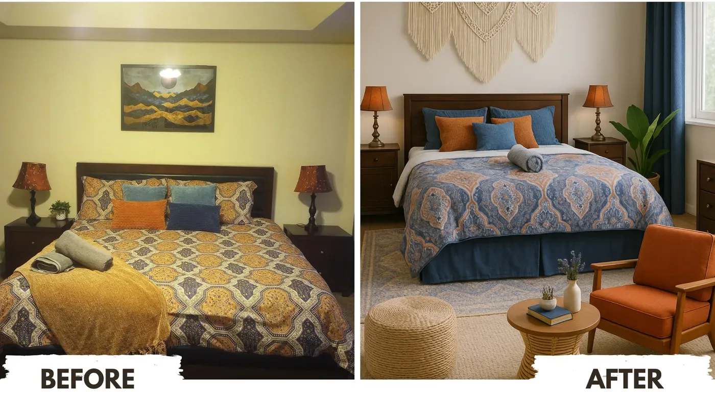 Before and after: airbnb interior refresh