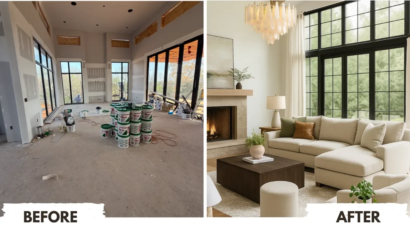 Before and after: cosy living room redesign