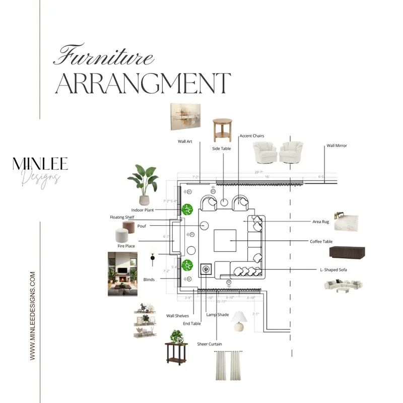 Cosy living room redesign: design board 2