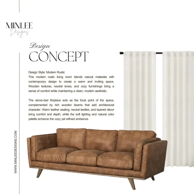 Rustic living room redesign: design board 2