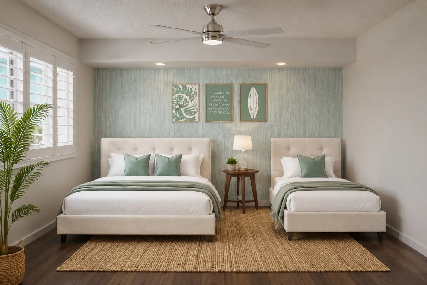 After: coastal bedroom